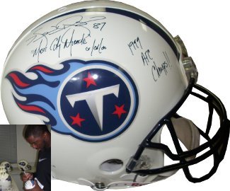 Kevin Dyson signed Tennessee Titans Full Size Replica Helmet Music City Miracle & '99 AFC Champs