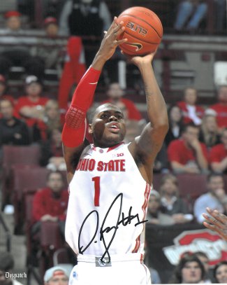 Deshaun Thomas signed Ohio State Buckeyes 8x10 Photo (Jumpshot- white jersey)