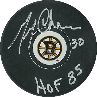 Gerry Cheevers Boston Bruins NHL Hockey Puck HOF 85 - MAB Hologram