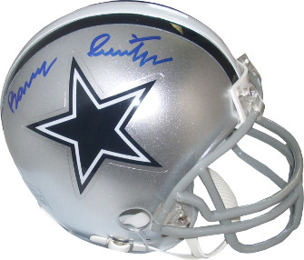 Barry Switzer signed Dallas Cowboys Riddell Mini Helmet