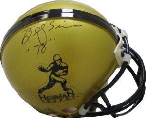 Billy Sims signed Heisman Mini Helmet '78 (Oklahoma Sooners) Tri-Star Hologram