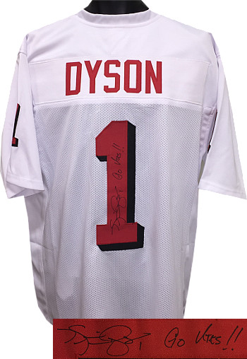 Kevin Dyson signed Utah Utes White TB Custom Stitched Shadow # Football Jersey #1 Go Utes!! XL- JSA Holo