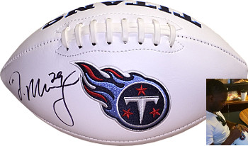 DeMarco Murray signed Tennessee Titans White Logo Football #29 inscribed- Murray Hologram