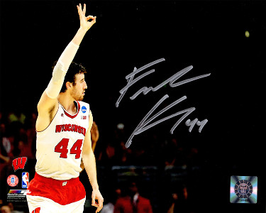 Frank Kaminsky signed Wisconsin Badgers 8x10 Photo #44 (Three Fingers Raised in the Air)