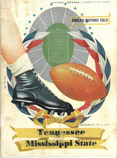 Tennessee Volunteers vs Mississippi State Bulldogs College Football Game Program- September 1, 1951-cover wear (National Champs)