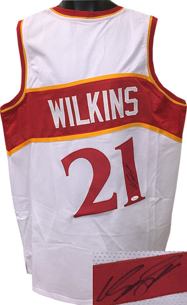 Dominique Wilkins signed White TB Custom Stitched Basketball Jersey XL- JSA Hologram