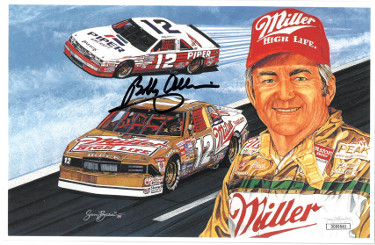 Bobby Allison signed 1988 Daytona 3 Race Winner Sam Bass NASCAR Legend 5.5x8.5 Postcard (Photo)- JSA Hologram