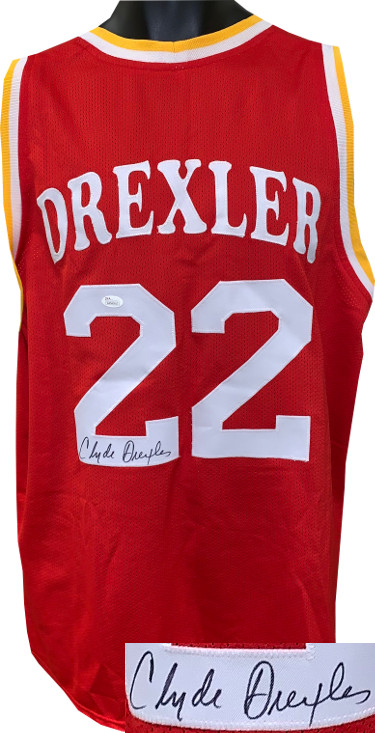 Clyde Drexler signed Red TB Custom Stitched Pro Style Basketball Jersey- JSA Hologram #WP945813