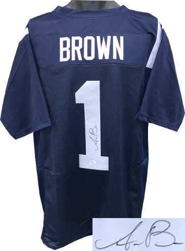 AJ (A.J.) Brown signed Navy Blue Custom Stitched College Football Jersey XL- JSA Signature Debut Hologram