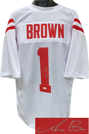 AJ (A.J.) Brown signed White Custom Stitched College Football Jersey XL- JSA Signature Debut Hologram #SD71273