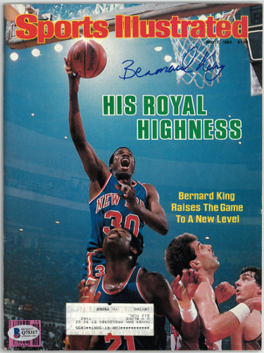 Bernard King signed New York Knicks Sports Illustrated Full Magazine 5/7/1984- Beckett/BAS #Q75317