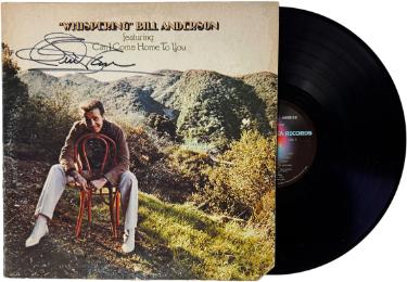 Bill Anderson signed 1974 "Whispering" Album Cover/LP/Vinyl Record- JSA