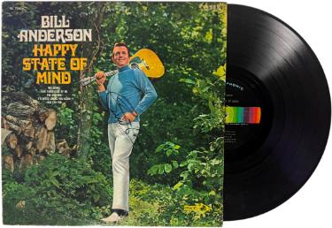 Bill Anderson signed 1968 Happy State of Mind Album Cover/LP/Vinyl Record- JSA