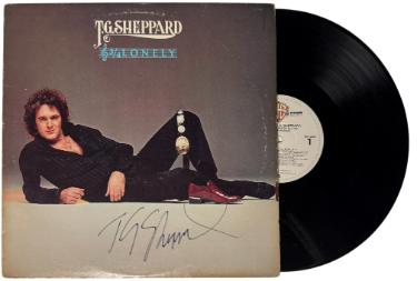 T.G. Sheppard signed 1979 3/4 Lonely Album Cover/LP/Vinyl Record- JSA