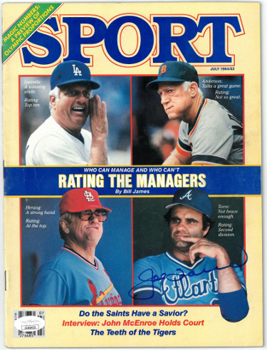 Joe Torre signed Sport Full Magazine July 1984 no label- JSA #EE60433 (Atlanta Braves)