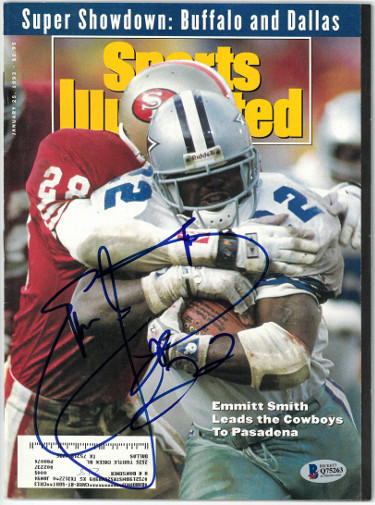 Emmitt Smith signed Sports Illustrated Full Magazine 1/25/1993- Beckett/BAS #Q75263 (Dallas Cowboys)