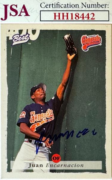Juan Encarnacion signed 1996 Best Minors Rookie On Card Auto #20- JSA #HH18442 (Tigers)