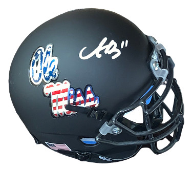 AJ (A.J.) Brown signed Ole Miss Rebels Schutt Black Matte Mini Helmet #11- JSA Witnessed