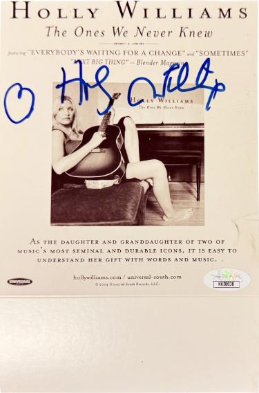 Holly Williams signed The Ones We Never Knew Universal 5.5x7 Album Promo imperfect- JSA #KK58038