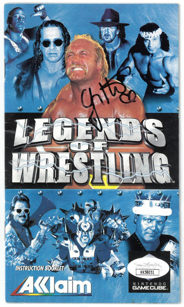 Jimmy Hart signed Legends of Wrestling 4x7 Akklaim Nintendo Gamecube Full Booklet- JSA #KK58051