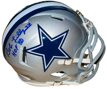 Bob Lilly signed Dallas Cowboys Riddell Speed Mini Helmet #74 HOF 80- JSA Witnessed