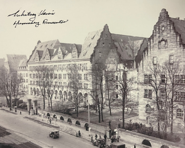 Whitney Harris signed 1945-46 WWll Nuremberg Trials B&W 8x10 Photo imperfect PSA #AD55334- Prosecutor Military Tribunals