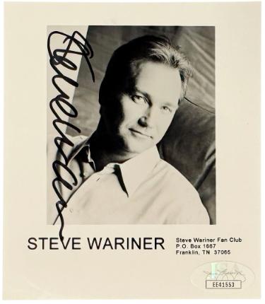 Steve Wariner signed 4X4.5 Fan Club B&W Photo- JSA #EE41553 (Country Music singer/songwriter/producer)