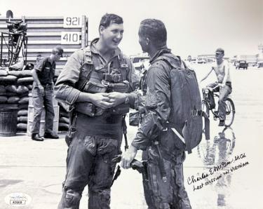 Charles E. McGee signed 8x10 Photo- JSA #AC92639- Last Mission in Vietnam/Tuskegee Airmen/Red Tails/WWII/Korea