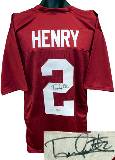 Derrick Henry signed Alabama Crimson Custom Stitched College Football Jersey #2 XL- Beckett Witnessed (Heisman)