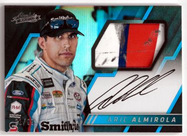 Aric Almirola signed 2017 Panini Absolute Racing NASCAR On Card Auto/Relic- 21/99 #AMS-AA