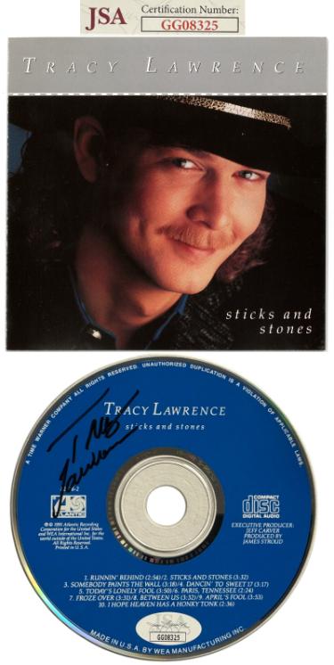 Tracy Lawrence signed 1991 Sticks and Stones Album CD w/Album Cover Booklet & Case- JSA #GG08325