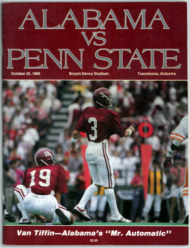 Alabama Crimson Tide vs Penn State Nittany Lions College Football Game Program- October 25, 1986