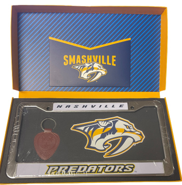 Nashville Predators NHL License Plate Frame/Sticker/Keychain w/ Gift Box