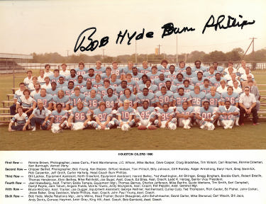 Bum Phillips signed 1980 Houston Oilers NFL Team 11x14 Photo Bob Hyde  COA (Exclusive Oilers Team Image)/Earl Campbell
