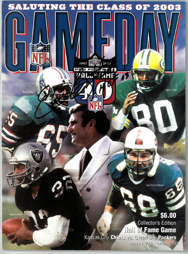 Elvin Bethea signed 2003 Pro Football HOF Gameday Magazine/Program w/ HOF 03- COA