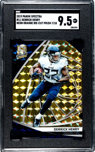 Derrick Henry 2019 Panini Spectra Prizm Die-Cut Card #11- 07/10- SGC Graded 9.5 Mint+ (Tennessee Titans)