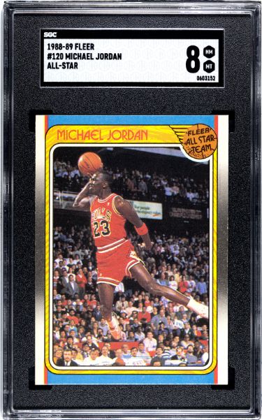 Michael Jordan 1988-89 Fleer All-Star Card #120- SGC Graded 8 NM-MT (Chicago Bulls)