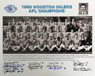 1960 Houston Oilers AFL Champions 16x20 Team Signed Photo-16 Sigs BECKETT- Groman/Jamison/Allen/Johnson/Lanphear/Hennigan