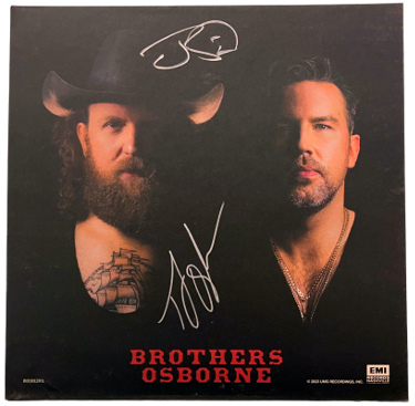 Brothers Osborne signed 2023 Self Titled 11x11 Art Card- 2 sig- COA- minor corner ding