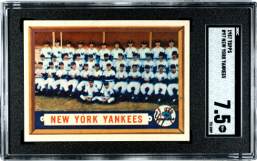1957 Topps New York Yankees Baseball Card #97/Mickey Mantle- SGC Graded 7.5 NM+