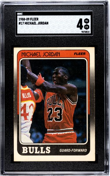 Michael Jordan 1988-89 Fleer Card #17- SGC Graded 4 VG-EX (Chicago Bulls/3rd Year)