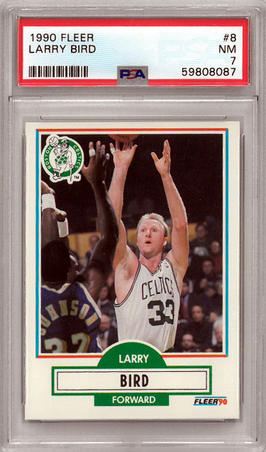 Larry Bird 1990-91 Fleer Card #8- PSA Graded 7 NM (Boston Celtics/HOF)