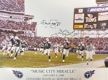 Kevin Dyson & Frank Wycheck Dual Signed Tennessee Titans Music City Miracle 20x24 Photo  Beckett