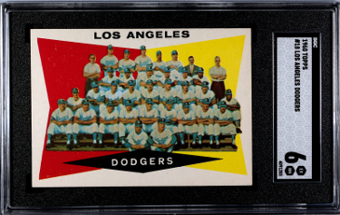 1960 Topps Los Angeles Dodgers Team Baseball Card #18- SGC Graded 6 EX-NM