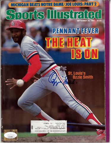 Ozzie Smith signed St. Louis Cardinals Sports Illustrated Full Magazine 9/23/1985- JSA #EE60281