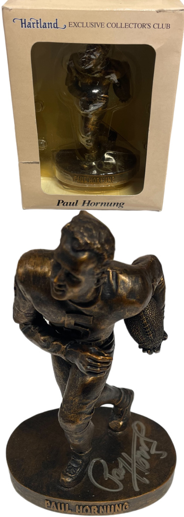 Paul Hornung signed Notre Dame 2006 Hartland Collectors Club Exclusive 6 Bronze Figurine/Statue/Heisman-Pristine/NIB/RARE