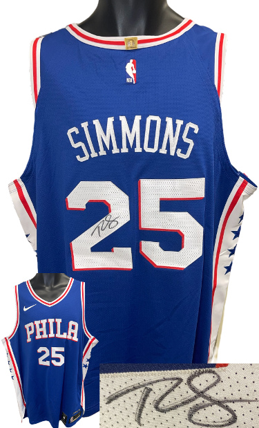 Ben Simmons signed Philadelphia 76ers Blue NBA Authentic Nike Jersey  Upper Deck/UDA (#1 Pick/2018 ROY)