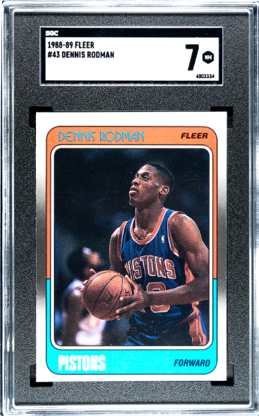 Dennis Rodman 1988-89 Fleer Rookie Card (RC) #43- SGC Graded 7 NM (Detroit Pistons/HOF)