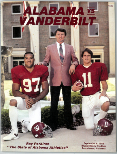 Alabama Crimson Tide vs Vanderbilt Commodores College Football Game Program- September 6, 1986- Ray Perkins