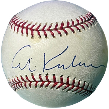 Al Kaline signed Official Rawlings Major League Baseball tone spots- COA (Detroit Tigers/HOF)